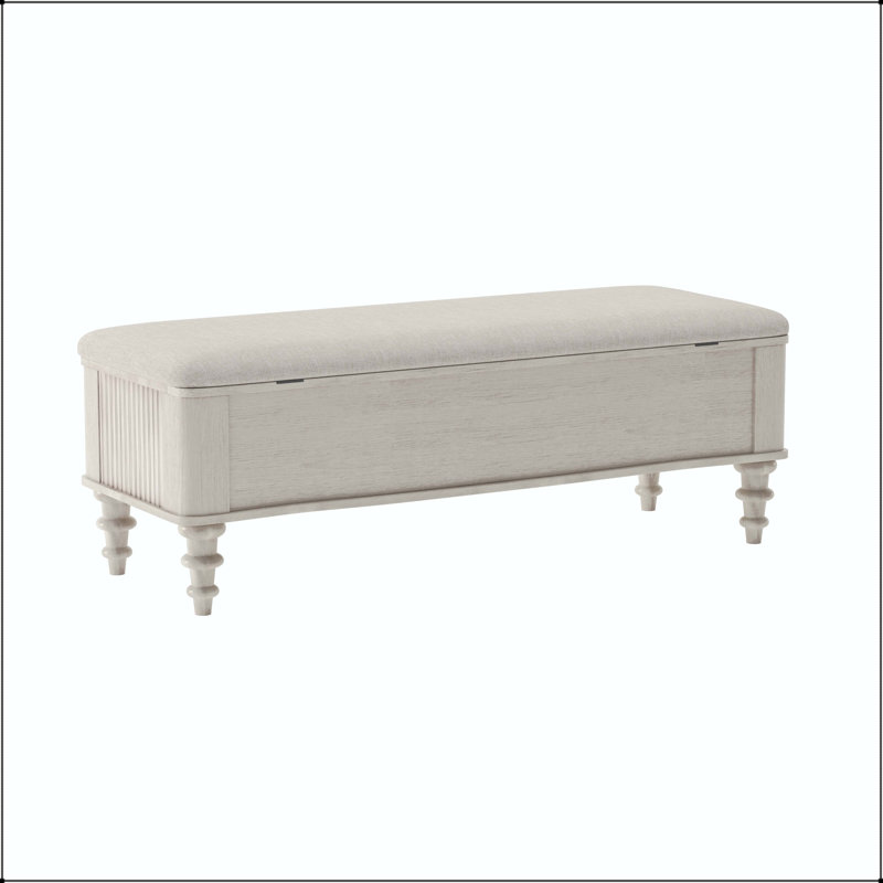 Banc de rangement avec repose-pieds 50,8 "multifonctionnel avec siège en lin - Beige, Beige, Beige