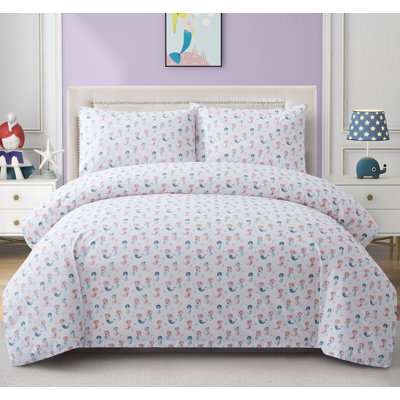 Ensemble de housse de couette en coton à motif de sirène pour enfant 4 pièces Marina
