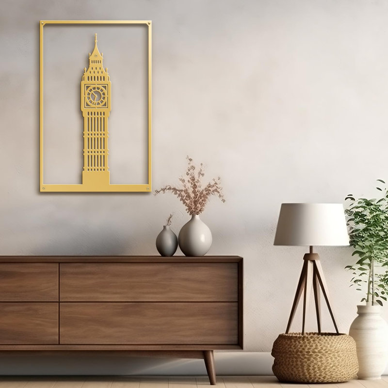 Décoration murale abstraite Big Big, Doré, H 30 po x l 19,87 po x P 0,05 po