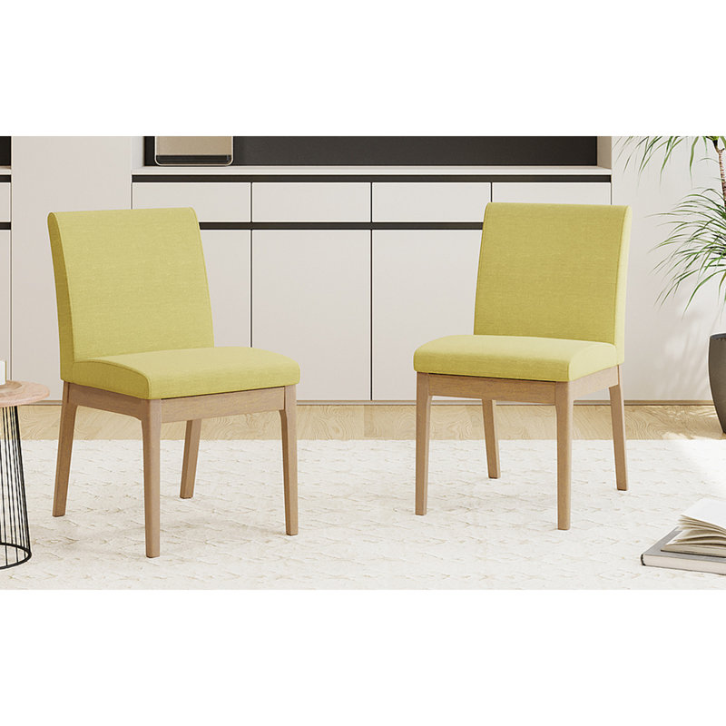 Chaise de salle à manger, Vert / Naturel
