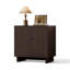 Meuble d'appoint Almaguer de 80 cm de large, à 2 portes, avec tablette réglable et fini grain de bois, noyer brun-1991700250