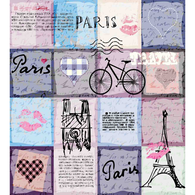 Paris King Multicolor Microfiber Duvet Cover Set with Shams