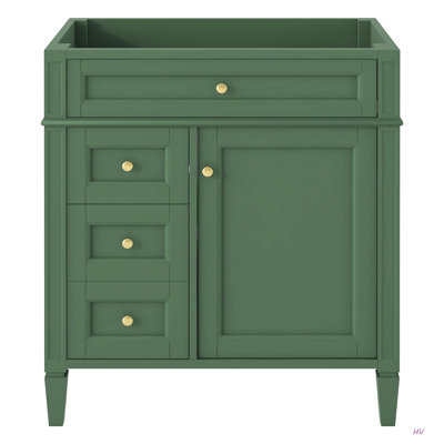 30'' Bathroom Vanity Without Top Sink, Modern Bathroom Storage Cabinet With 2 Drawers And A Tip-Out Drawer (NOT INCLUDE BASIN)