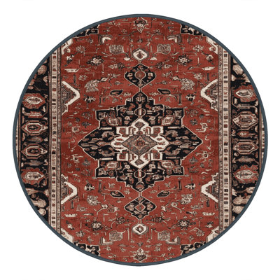 Machine Washable Persian Brown Area Rug
