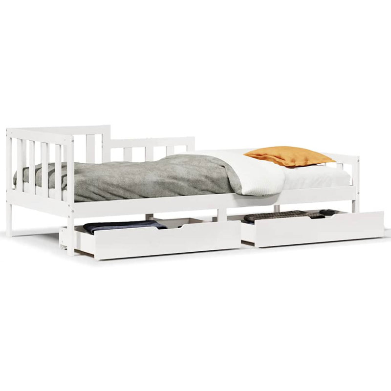Solid Wood Daybed, 80 x 200cm, White