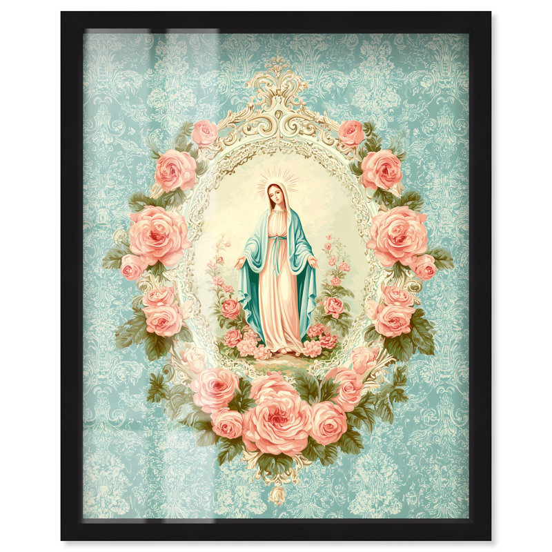 «Our Lady of Grace Shadowbox Print», art mural Beth par Art Remedy, cadre noir, 20 x 24, H 25 po x l 21 po, Cadre noir