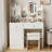 Vanity Table With Mirror And 3 Color Lighting Brightness Adjustable