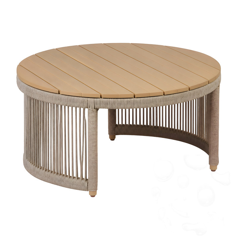 Table basse d'extérieur ronde, H 16,14 po x l 31,5 po x P 31,5 po