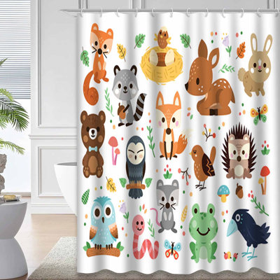 Rideau de douche avec 12 crochets Woodland