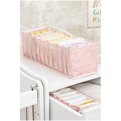 Panier en feutre élégant - rose, 16,9 x 5,5 x 5,9 pouces | 100% polypropylène durable | Parfait pour organiser la maison, le bureau ou la chambre de bébé | Solution de rangement polyvalente, design chic et fonctionnel