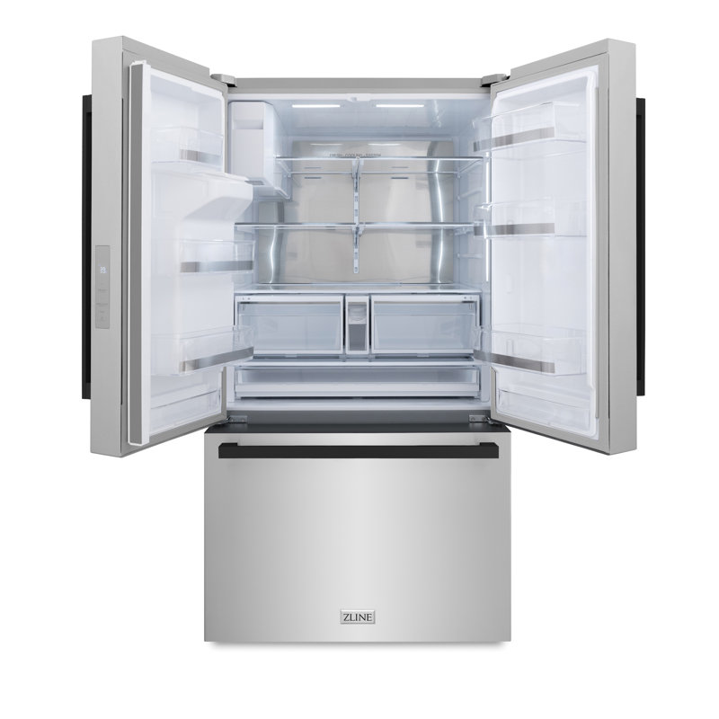 ZLINE Autograph 36 in. 28.9 cu. ft. Standard-Depth Refrigerator with Matte Black Modern Handles