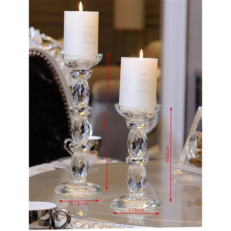 12.2'' H Crystal Tabletop Candlestick