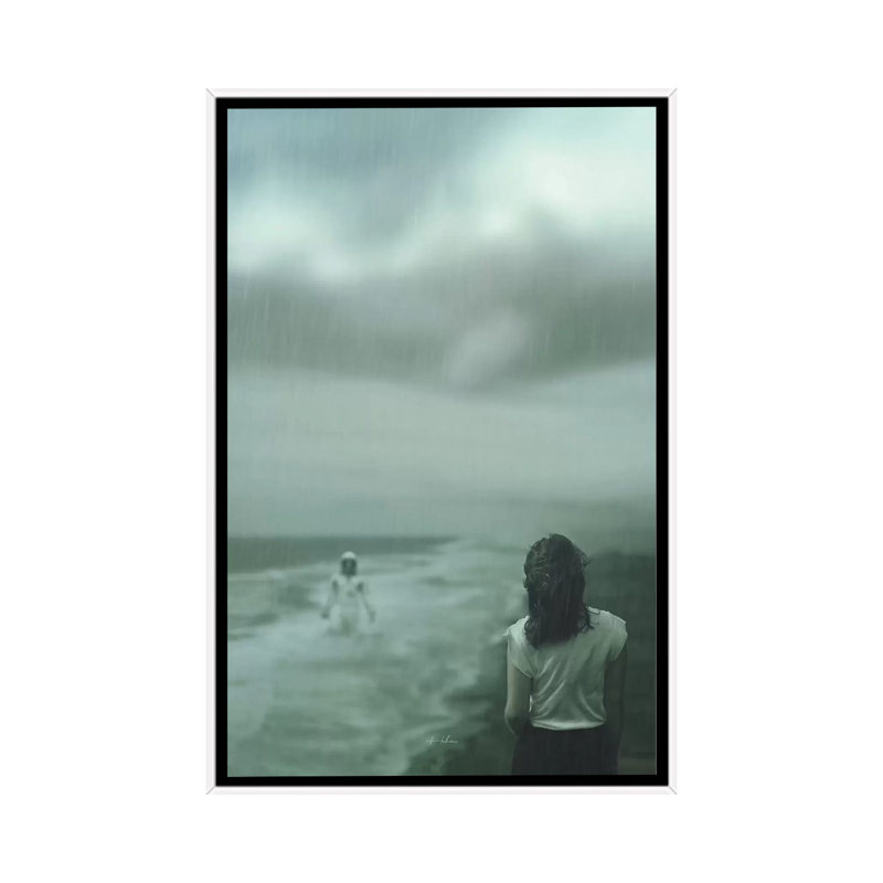 Waiting by Rob Hakemo - Print on Canvas, White Framed, 66.04 cm H x 45.72 cm W