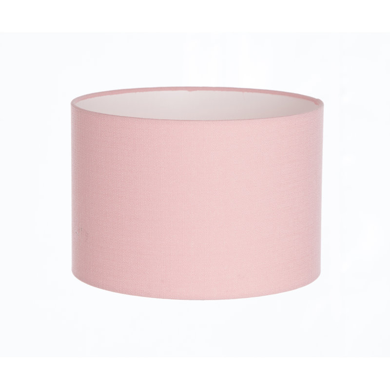 Linen Drum Lamp Shade ( Screw On ), 20cm H x 30cm W x 30cm D, Shell Pink