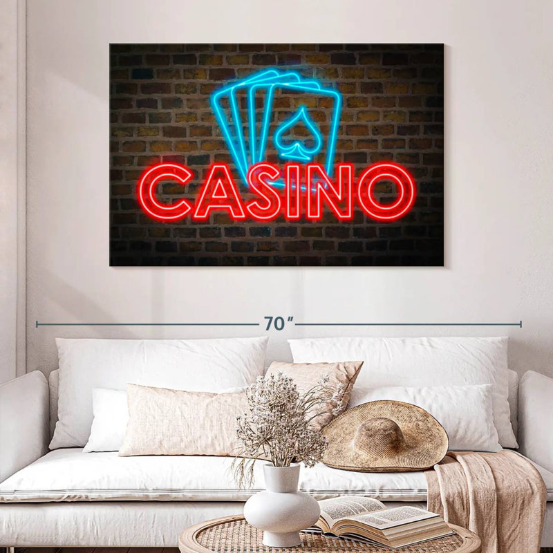 Cartes de casino néons, H 32 po x l 48 po