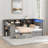 Wood Daybed With Storage Shelves, 2 Drawers, Charging Station, Led, Desk And Upholstered Headboard-1571271285-1571271284