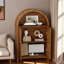 Armoire décorative arquée sculptée à la main avec tablette ouverte et plateau arqué