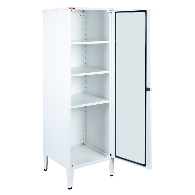 Armoire de rangement à 3 tablettes, Blanc mat