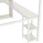 Grain de bois blanc, grand lit mezzanine, bureau, garde-robe, rangement, espace, espace privé, optimisation intégrée en métal, pièce