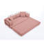 Canapé-lit pliant convertible 78,5 po, très grand, 3 places, velours côtelé rose, conception peu encombrante, oreillers moelleux