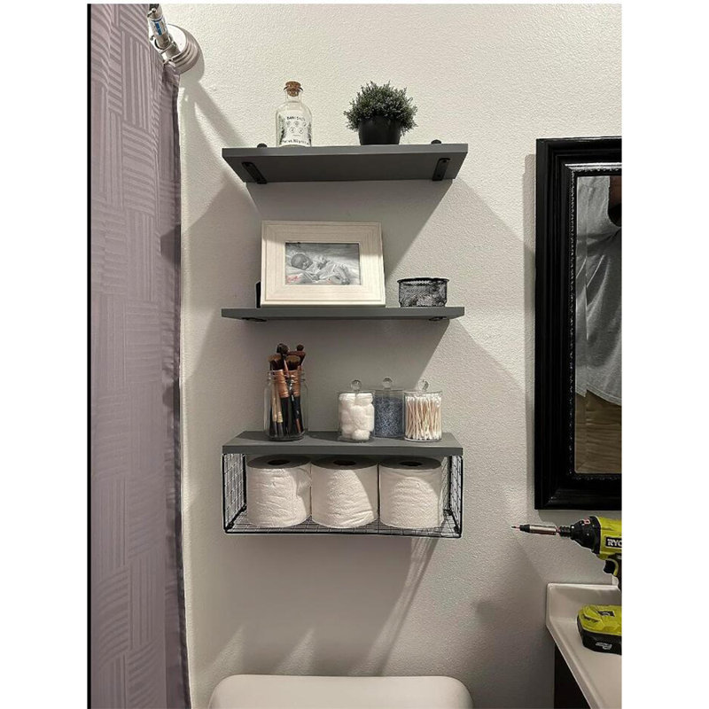 Akershus Bathroom Shelves, Gray