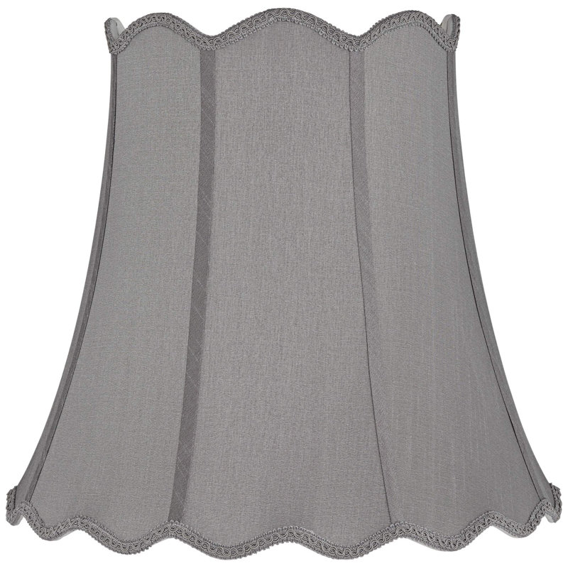 Morell Medium Scallop Bell Lamp Shade 10" Top X 16" Bottom X 15" High X 16" Slant (Spider) Replacement With Harp And Finial - Springcrest