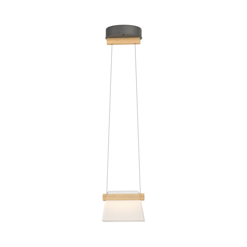 Cowbell 1 - Light Single Jar LED Pendant, Clear Glass, Natural Iron