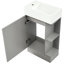 Meuble-lavabo moderne gris 18,6 po avec armoire et lavabo en céramique, meuble-lavabo à tablettes pliable-130629189