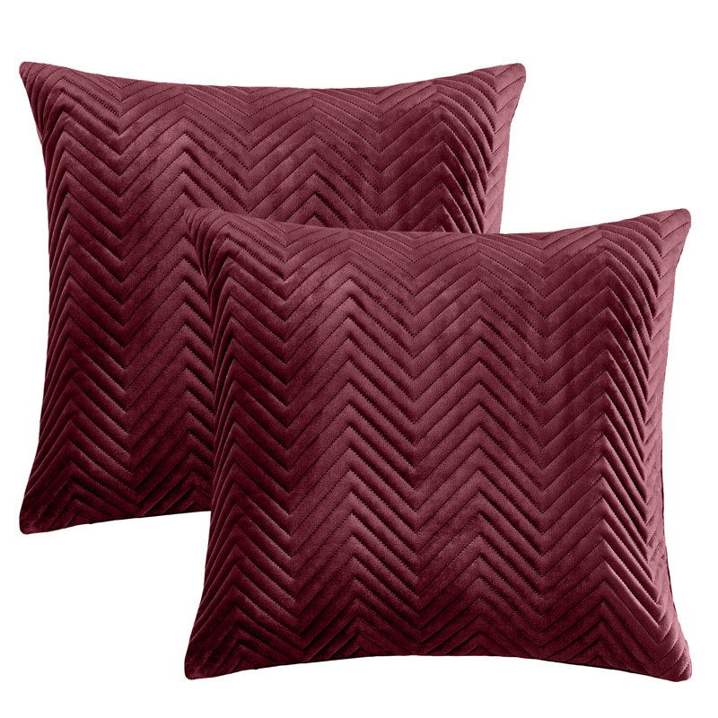 Chevron Square Throw Cushion Pad, Burgundy