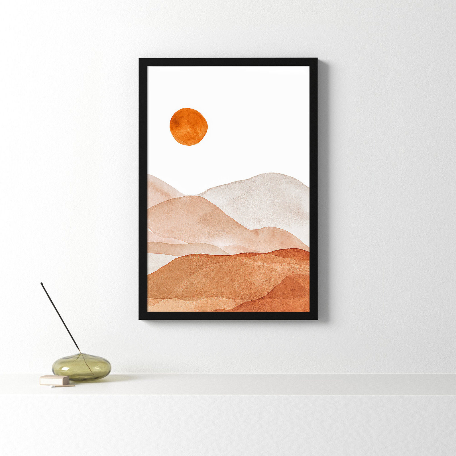 Doris "Mountain Range I" Print, Black, 25.25" H x 17.25" W x 0.88" D