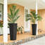 Ensemble de pots à fleurs modernes noirs en polypropylène pour une décoration extérieure peu encombrante
