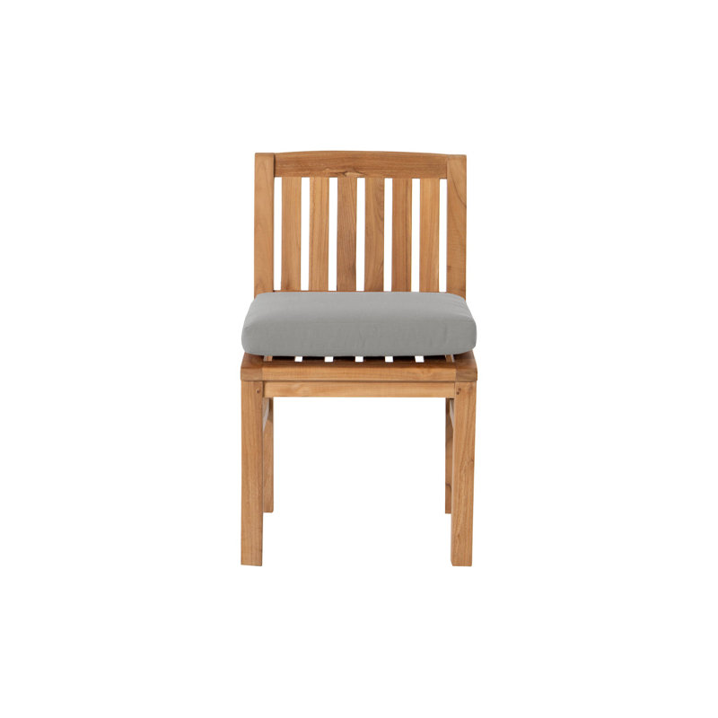 Huntington Fabric Mission Back Side Chair, Granite, Teak