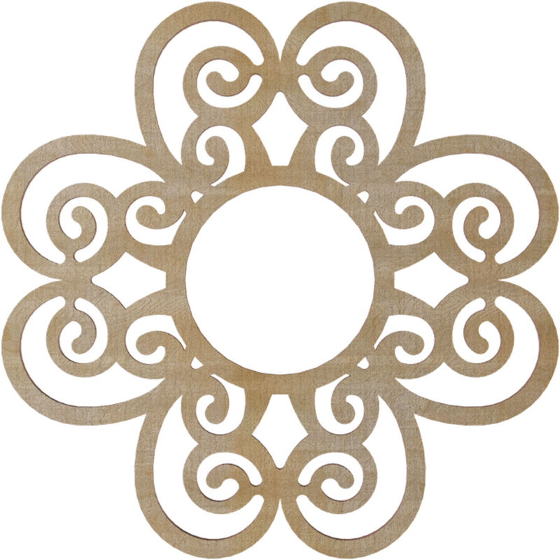 Cohen Wood Fretwork Pierced Ceiling Medallion, Birch, 16" H x 16" W x 0.38" D
