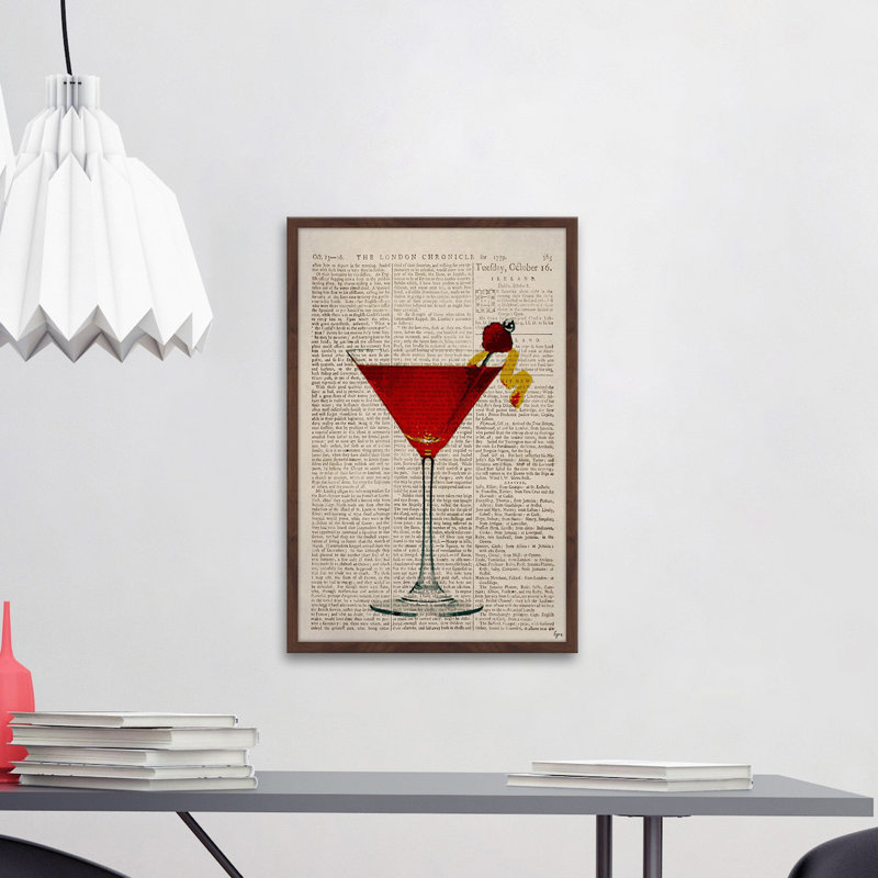 «Raspberry Martini» par Eyre Tarney - Reproduction d'art graphique sur papier encadré, H 36 po x l 24 po x P 1,5 po
