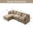 105" 3-seater Sofa L Shaped Sectional Couch Chenille Upholstery Sofa With Ottoman For Living Room And Office-1408620122
