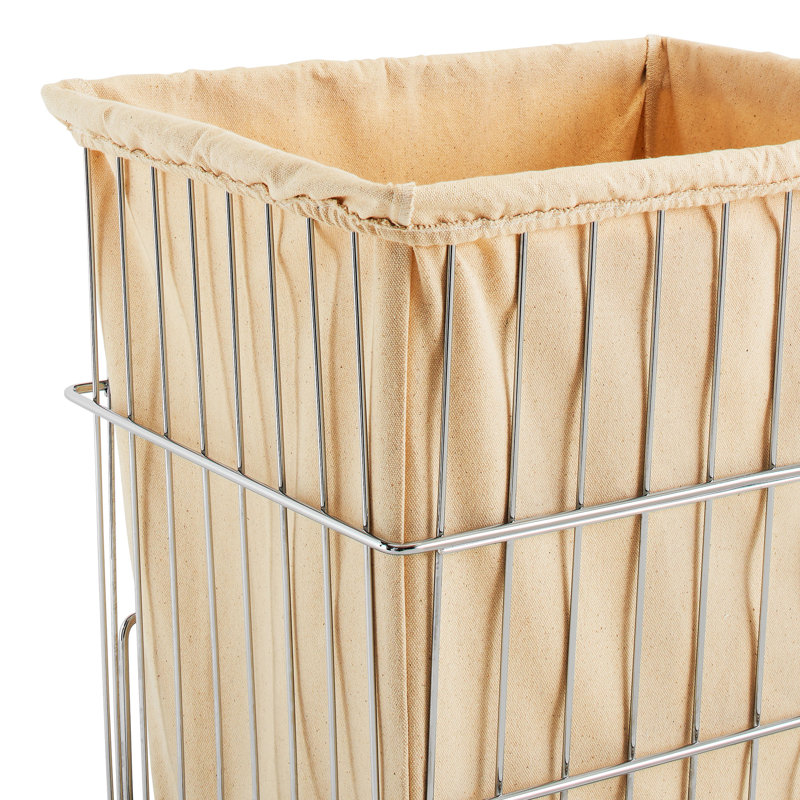 Chrome Wire Frame Stackable Laundry Hamper with Canvas Liner
