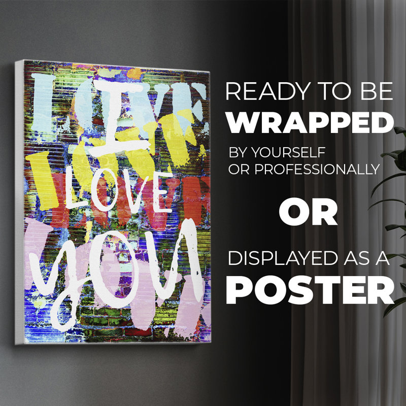 Graffiti Love II - Impression sur toile seulement - NON-CADRE, H 18 po x l 12 po