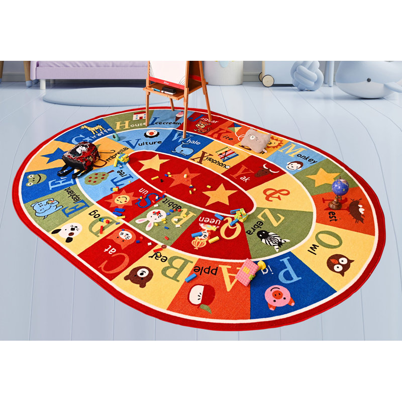 Furnish my Place 745 ABC with Animal ABC Area Rug for Kids | Educational Alphabet | Animals Children Rug | Contemporary Design | Multicolor