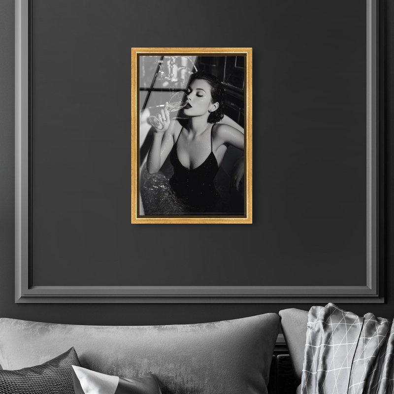 Darkened Glow Print by Oliver Gal, 46"H x 31"W, Gold Floater Frame