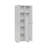 Asymmetrical Storage Cabinet With Adjustable Shelves And Utility Compartment