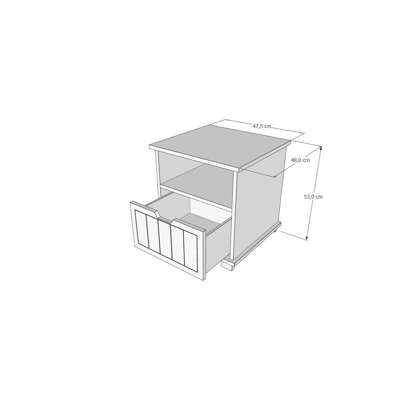Paulding 1 Drawer Nightstand, Grey