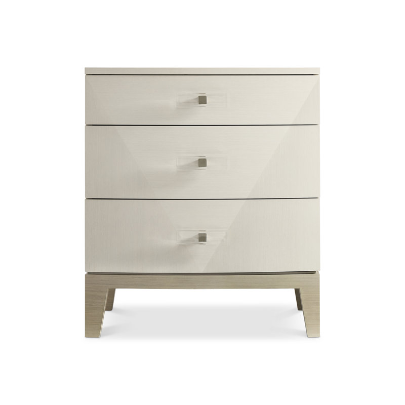 Axiom 3 - Drawer Nightstand in White/Gray