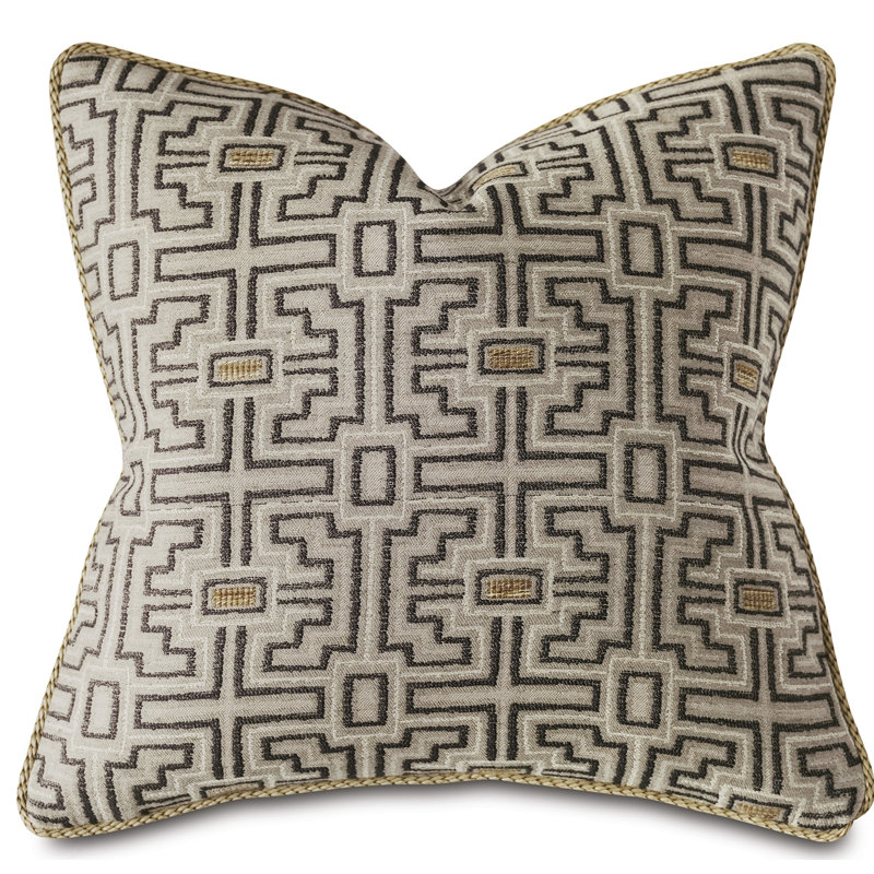 Monogram Embroidered Feather Throw Pillow