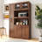 Kitchen Pantry Cabinet With Multi-Functional Pull-Out Multi-Tier Storage Shelf, Farmhouse Storage Cabinet With 4 Doors