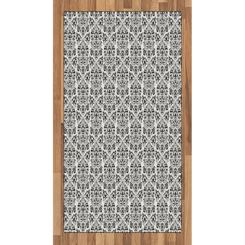 Tapis décoratif à longues fibres en fibre de polyester haute densité Flower, Rectangle 2 pi 7 po x 5 pi