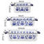 Plats de cuisson rectangulaires en porcelaine, paquet de 3 (blanc et bleu)