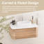 Meuble-lavabo mural cannelé 36 po avec lavabo vasque en céramique, tiroir et porte-serviettes 36 po-1549318602-1549318603