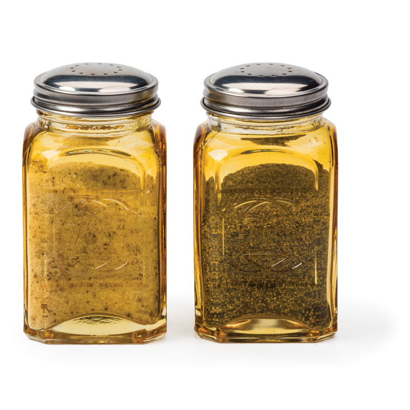 Ensemble salière et poivrière rétro RSVP International, Ambre
