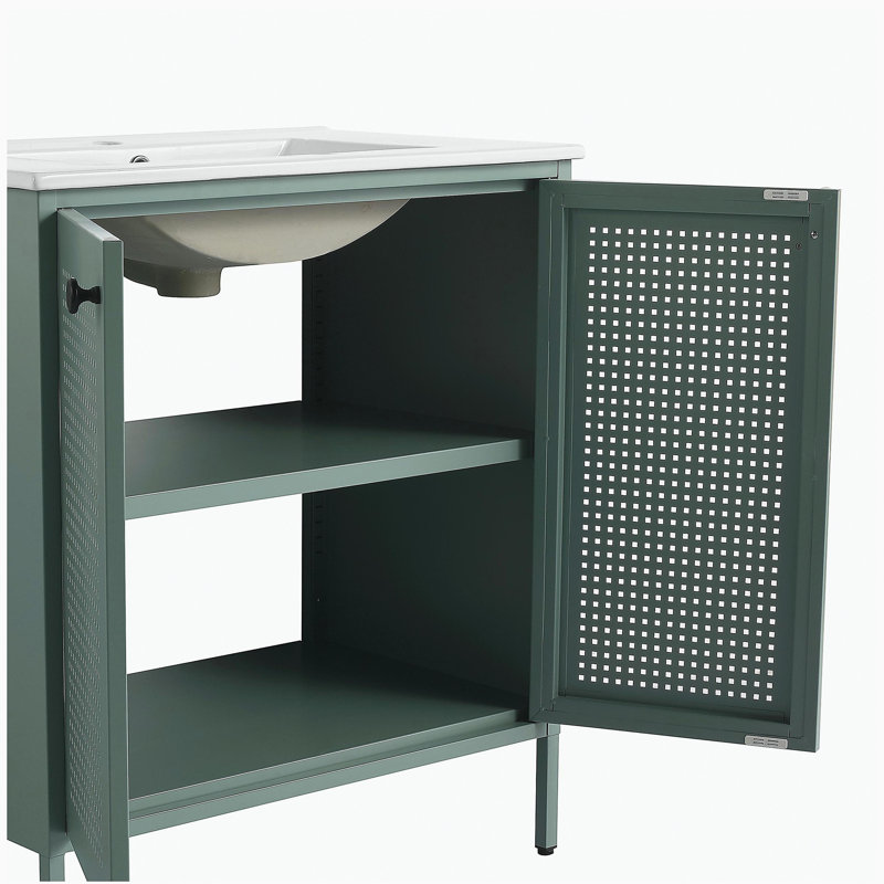 Meuble-lavabo indépendant de 30 pouces avec lavabo en céramique