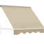Auvent de patio pour balcon, abat-jour rétractable de 6 pi à bras escamotable, aluminium robuste, rétractable manuel blanc crème pour, protégé, robuste